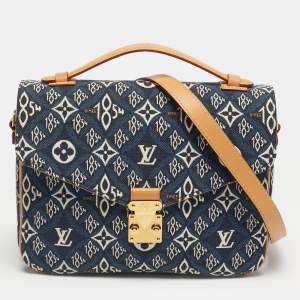 Pre Owned Louis Vuitton Blue Since 1854 Jacquard Pochette Metis Bag