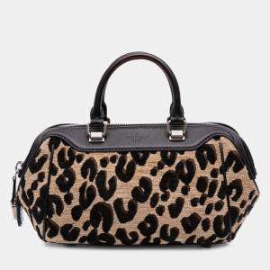 Pre Owned Louis Vuitton Beige Brown Stephen Sprouse Chenille Leopard Baby Bag
