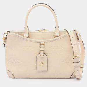 Pre Owned Louis Vuitton Beige Brown Monogram Empreinte Trianon PM