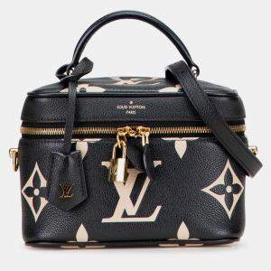 Pre Owned Louis Vuitton Black Bicolor Monogram Giant Empreinte Vanity PM