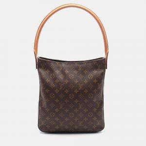 Pre Owned Louis Vuitton Looping GM Brown Monogram Canvas Shoulder Bag