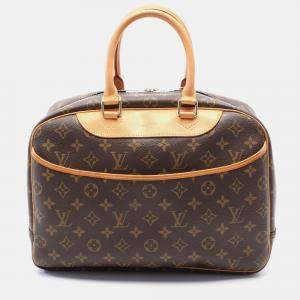 Pre Owned Louis Vuitton Deauville Brown Monogram Canvas and Leather Shoulder Bag