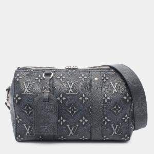 Pre Owned Louis Vuitton Grey Monogram Faded Leather City Keepall