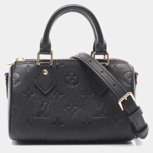 Pre Owned Louis Vuitton Speedy 20 Black Monogram Leather Satchel Bag