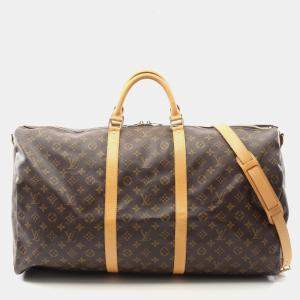 Pre Owned Louis Vuitton Keepall Bandouliere Monogram Canvas Duffel Bag