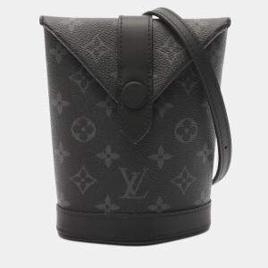 Pre Owned Louis Vuitton Envelope Monogram Eclipse Canvas Pouch 