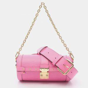 Pre Owned Louis Vuitton Papillon Trunk Pink Epi Leather Shoulder Handbag