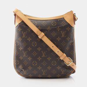 Pre Owned Louis Vuitton Odeon PM Brown Monogram Canvas Crossbody Bag