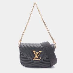 Pre Owned Louis Vuitton  New Wave Black Leather Shoulder Bag