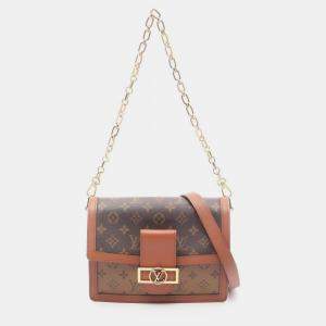Pre Owned Louis Vuitton Dauphine MM Brown Monogram Canvas Shoulder Bag