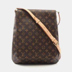 Pre Owned Louis Vuitton Musette Brown Monogram Canvas Shoulder Bag