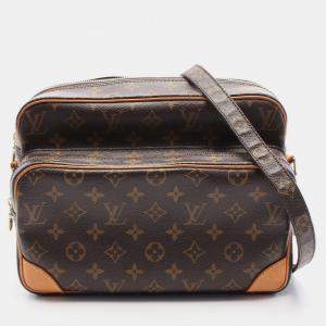 Pre Owned Louis Vuitton Nile Brown Canvas Shoulder Bag