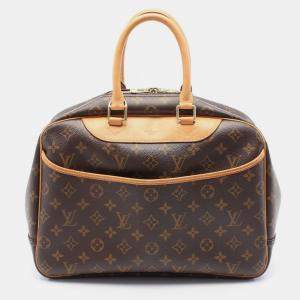 Pre Owned Louis Vuitton Deauville Brown Monogram Canvas Satchel Bag