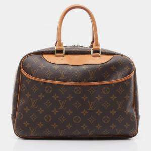 Pre Owned Louis Vuitton Deauville Brown Monogram Canvas Satchel Bag