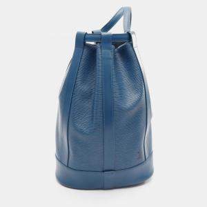 Pre Owned Louis Vuitton Randonnee Blue Epi Leather Backpack