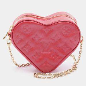 Pre Owned حقيبة لويس فيتون كوير قلب سلسلة مونوجرام جلد حملان منقوشة