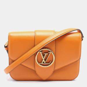 Pre Owned حقيبة كتف لوي فيتون بونت 9 جولد سموث كالف سكن سمر