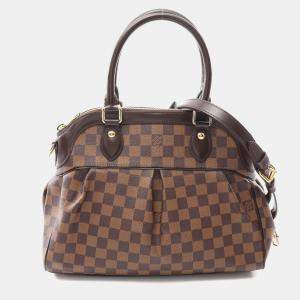 Pre Owned Louis Vuitton Trevi PM Brown Damier Ebene Canvas Top Handle Bag
