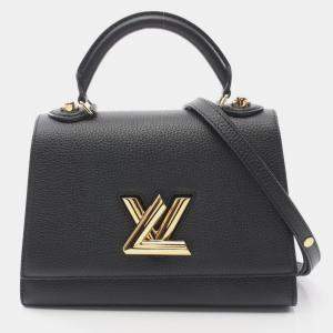 Pre Owned Louis Vuitton Twist One Handle PM Black Taurillon Leather Shoulder Bag