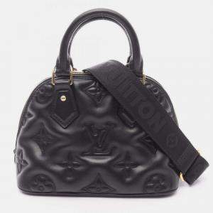 Pre Owned Louis Vuitton Alma Soft Bb Bubble Gram Handbag Leather Black