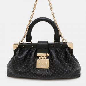 Pre Owned Louis Vuitton Nanogram Calf Leather Monogram Clutch Bag Black