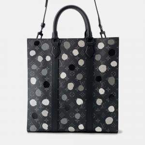 Pre Owned Louis Vuitton Monogram Eclipse Handbag With Painted Dots Lv X Yk Sac Plat Black