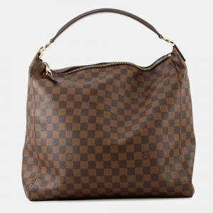 Pre Owned Louis Vuitton Portobello Brown Damier Ebene Canvas Size Gm