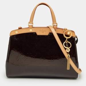 Pre Owned Louis Vuitton Amarante Monogram Vernis Brea MM Bag