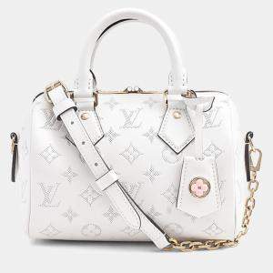 Pre Owned Louis Vuitton Speedy Bandouliere 20 Handbag Shoulder Bag White