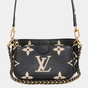 Pre Owned Louis Vuitton Two-Tone Monogram Empreinte Multi Pochette Accessoires Shoulder Bag Black