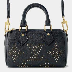 Pre Owned Louis Vuitton Monogram Empreinte Nano Speedy Handbag Black