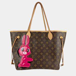 Pre Owned Louis Vuitton Sun Yitian Neverfull Mm Monogram Canvas Shoulder Bag Brown Pink And Gold