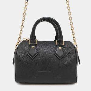 Pre Owned Louis Vuitton Black Monogram Empreinte Speedy Bandouliere 20 Handbag 