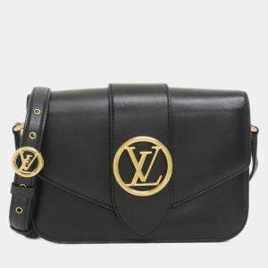 Pre Owned Louis Vuitton Lv Pont Neuf Black Leather Shoulder Bag