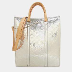 Pre Owned Louis Vuitton Silver Monogram Mirror Sac Plat Handbag