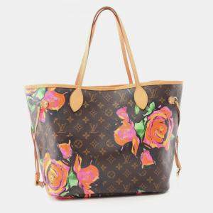 Pre Owned Louis Vuitton Neverfull Monogram Rose Multicolor Coated Canvas And Leather MM Tote