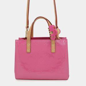 Pre Owned Louis Vuitton Pink Monogram Vernis Remix Reed PM Handbag