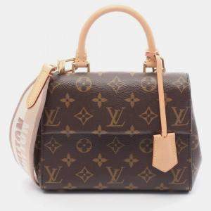 Pre Owned Louis Vuitton Cluny Mini Handbag Coated Canvas And Leather Monogram Brown