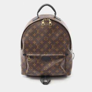 Pre Owned Louis Vuitton Palm Springs Backpack Mm Coated Canvas And Leather Monogram Brown