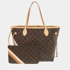 Pre Owned Louis Vuitton Neverfull Mm Mon Monogram Tote Bag In Camel Quartz