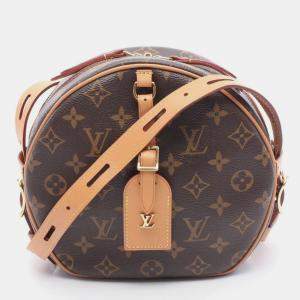 Pre Owned Louis Vuitton Boite Chapeau Souple Shoulder Bag Coated Canvas And Leather Monogram Brown