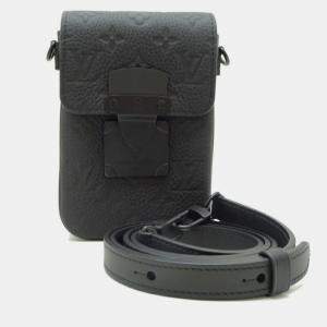Pre Owned Louis Vuitton S-Lock Vertical Wearable Wallet Shoulder Bag M81524 In Taurillon Noir (Black)