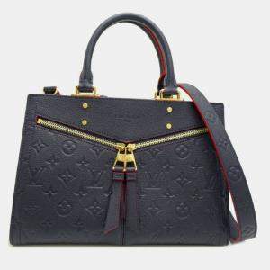 Pre Owned Louis Vuitton Three Pm Handbag Monogram Empreinte Marine Rouge (Navy/Red)