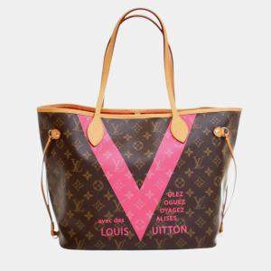Pre Owned Louis Vuitton Brown Monogram V Neverfull MM