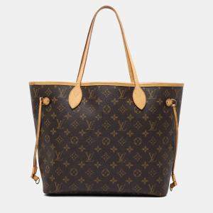 Pre Owned Louis Vuitton Brown Monogram Neverfull MM
