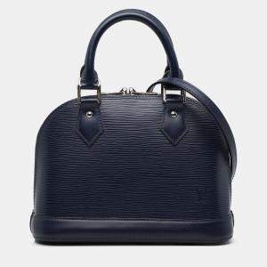 Pre Owned Louis Vuitton Navy Blue Epi Alma BB