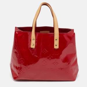 Pre Owned Louis Vuitton Red Monogram Vernis Reade PM Bag