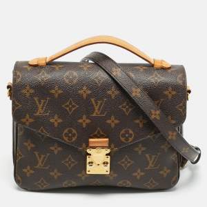 Pre Owned Louis Vuitton Monogram Canvas Pochette Metis Bag