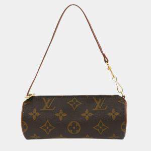 Pre Owned Louis Vuitton Monogram Papillon Attached Pouch Bag