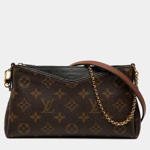 Pre Owned Louis Vuitton Brown Monogram Pallas Clutch